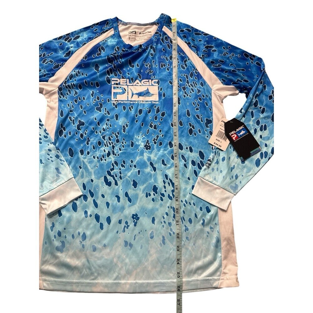 Pelagic VaporTek Blue Fishing Performance Shirt Youth Large Offshore Gear NWT - Picture 6 of 7